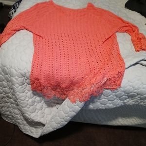 Orange knit top
